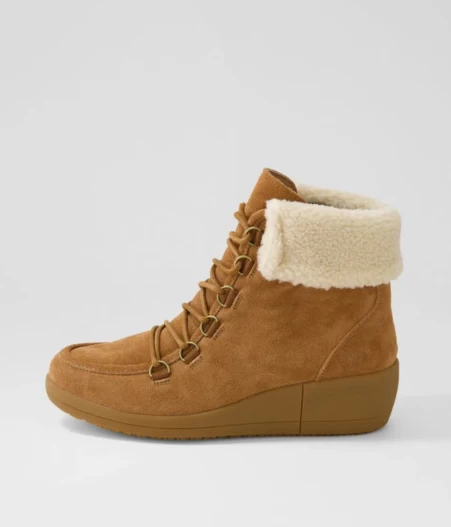 Byers Taupe Suede Lace-Up Boots